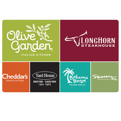 OLIVE GARDEN<sup>&reg;</sup> $25 Gift Card - Enjoy authentic Italian cuisine!  This gift card is worth $25 at any Olive Garden restaurant.  
